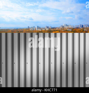 Background of an iron fence with screws Stock Photo