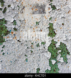 Old painted rusty metal wall texture. Vintage effect. Stock Photo