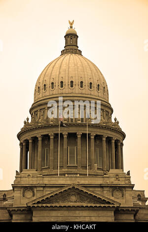 State Capitol of Idaho, Boise. Sepia background Stock Photo