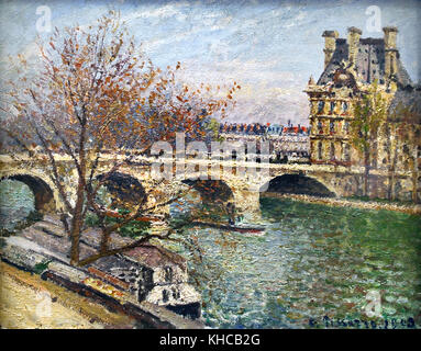 Paris , Le Pont Royal et le Pavillon de flore - Paris, The Royal Bridge and the Flore Pavilion 1903 Camille Pissarro 1830 - 1905 France French Stock Photo