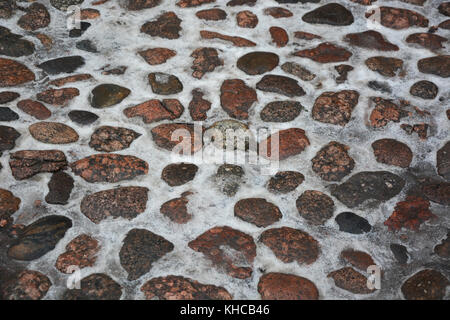 Pavement with snow. Picture can be used as a background Stock Photo