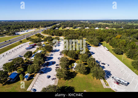 Florida,Ocala,Interstate I75 I-75 highway,rest stop,aerial overhead view,USA US United States America North American,FL17103001d Stock Photo