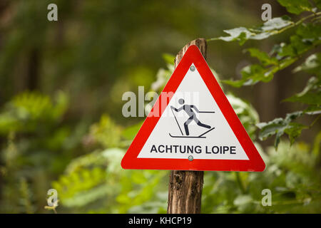 Achtung Ski Loipe Stock Photo