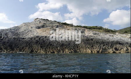 amazing blue cave in bisevo croatia Stock Photo