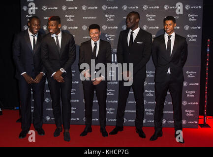 (left to right) Romelu Lukaku, Paul Pogba, Jesse Lingard, Stormzy and ...