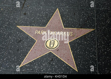 HOLLYWOOD, CA - DECEMBER 06: Parkyakarkus star on the Hollywood Walk of Fame in Hollywood, California on Dec. 6, 2016. Stock Photo