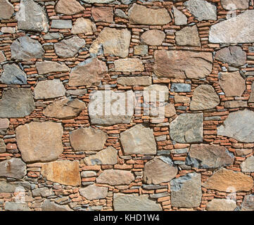 Old Brown Bricks Wall Pattern. Stock Photo