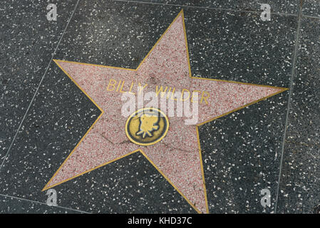 HOLLYWOOD, CA - DECEMBER 06: Billy Wilder star on the Hollywood Walk of Fame in Hollywood, California on Dec. 6, 2016. Stock Photo