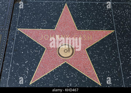 HOLLYWOOD, CA - DECEMBER 06: Johnny Cash star on the Hollywood Walk of Fame in Hollywood, California on Dec. 6, 2016. Stock Photo