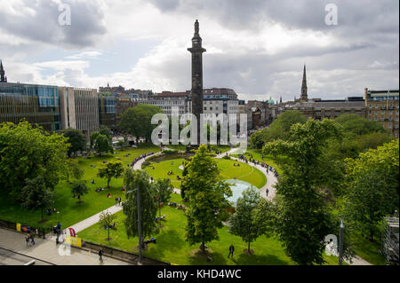 The Melville monument in St Andrew square gardens, Edinburgh, Scotland