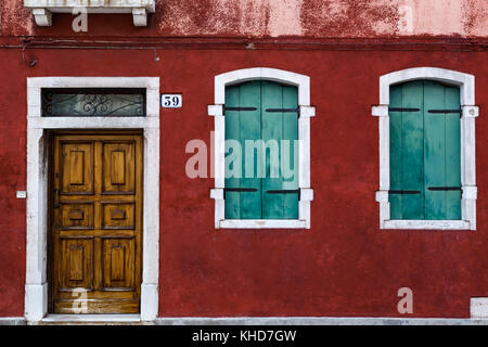 Windows and door, Island of Murano, Venice, Italy Stock Photo