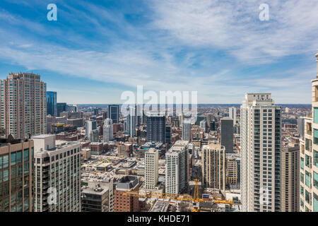 Aerial view of the west side of Chicago seen from River North Stock Photo