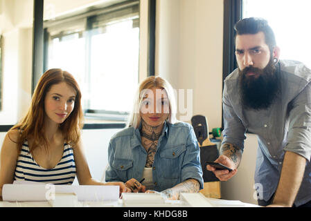Casually dressed colleagues in office, portrait Stock Photo