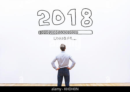 2018 new year concept with loading bar Stock Photo