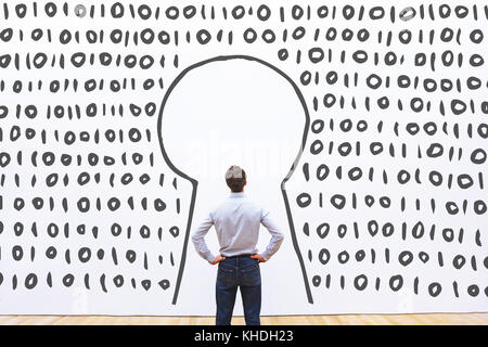 access to digital data on server, secured login concept Stock Photo