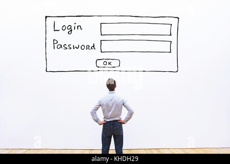 login and password, data protection and cyber security concept Stock Photo