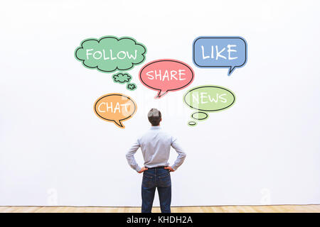 social media and business concept Stock Photo