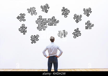 puzzle assembly, business concept Stock Photo