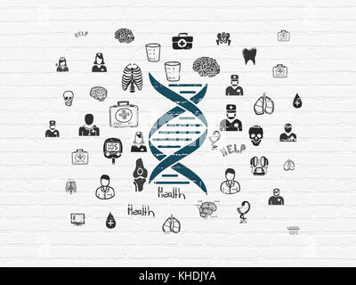 Healthcare concept: DNA on wall background Stock Photo