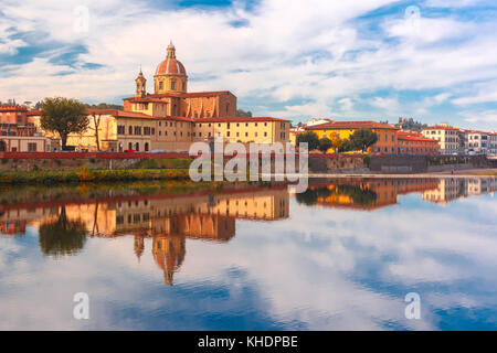 Quay of the river Arno in Florence, Italy Stock Photo