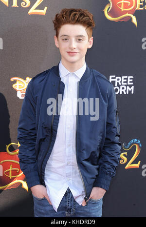 LOS ANGELES, CA - JULY 11: Thomas Barbusca  attends the premiere of Disney Channel's 'Descendants 2' on July 11, 2017 in Los Angeles, California.  People:  Thomas Barbusca  Transmission Ref:  MNC76 Stock Photo