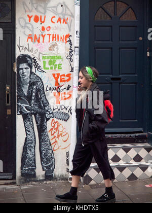 Some David Bowie themed street art in Brighton Stock Photo - Alamy