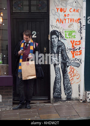 Some David Bowie themed street art in Brighton Stock Photo - Alamy