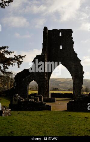Talyllychau, Talley Abbey, former monastry of the Premonstratensians, the White Canons, founded in 1185 and sacked for stone following the Dissolution Stock Photo