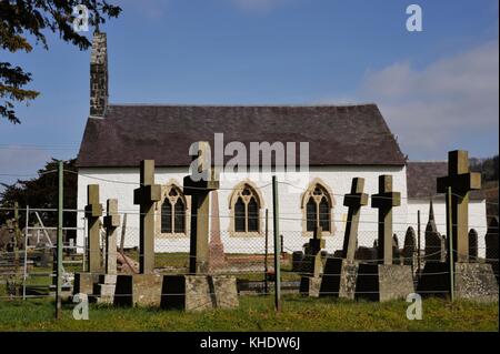 St Michaels Church, Talley, built from the stone of the ruined abbey in the 18th Century, Wales, UK. Stock Photo