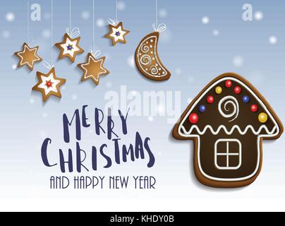Ginger trees on snow background Stock Vector