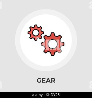Gear Icon Vector. Flat icon isolated on the white background. Editable EPS file. Vector illustration. Stock Vector