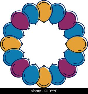 lovely balloons circle trendy ideal for celebration festive Stock Vector