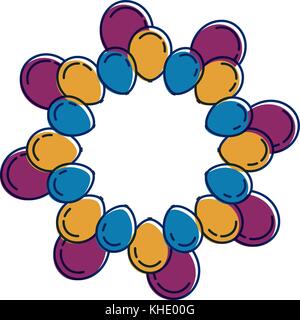 lovely balloons circle trendy ideal for celebration festive Stock Vector