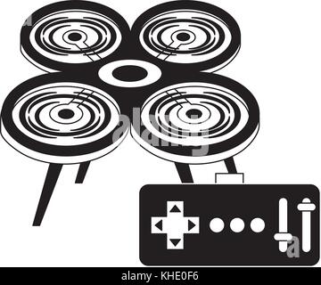 drone with remote control device technologies design Stock Vector