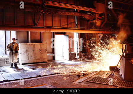 Blast furnace at a metallurgical plant Stock Photo