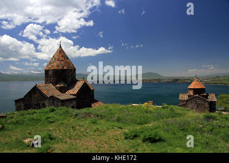 Sevanavank - monastic complex located on peninsula of Lake Sevan, Armenia Stock Photo