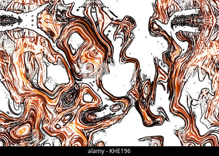 Abstract decorative bright multicolored background with a pattern of various shapes, curved lines and spots on a white background Stock Photo