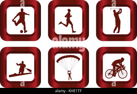 set of sport icons - vector Stock Vector