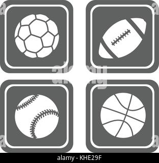 set of four simple sport icons - vector Stock Vector