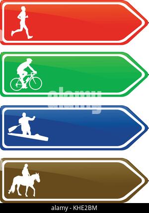 Recreation board signs - vector Stock Vector