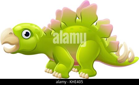 Cute Stegosaurus Cartoon Dinosaur Stock Vector