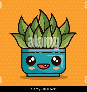 cute lovely kawaii house plants cartoons Stock Vector