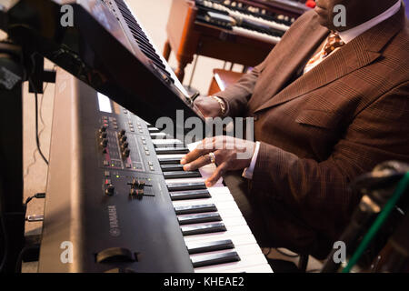 keyboard player Stock Photo