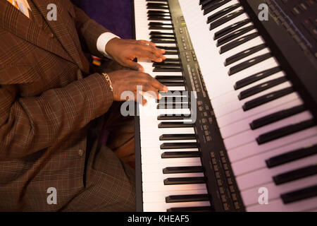 keyboard player Stock Photo