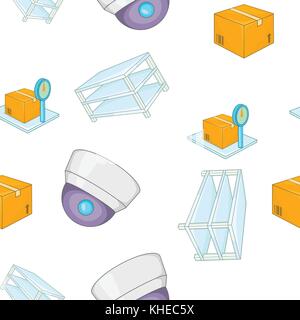 Warehouse pattern, cartoon style Stock Vector