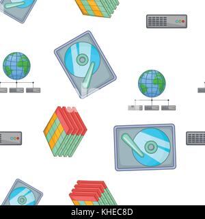 Computer repair pattern, cartoon style Stock Vector