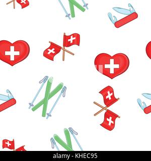 Country Switzerland pattern, cartoon style Stock Vector