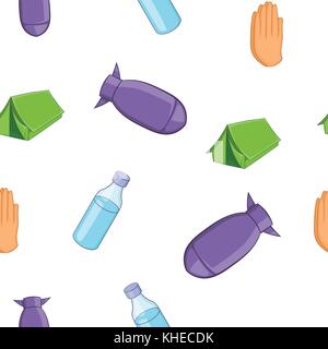 Refugees pattern, cartoon style Stock Vector