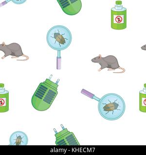 Prohibited insects pattern, cartoon style Stock Vector