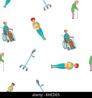 Disabled pattern, cartoon style Stock Vector